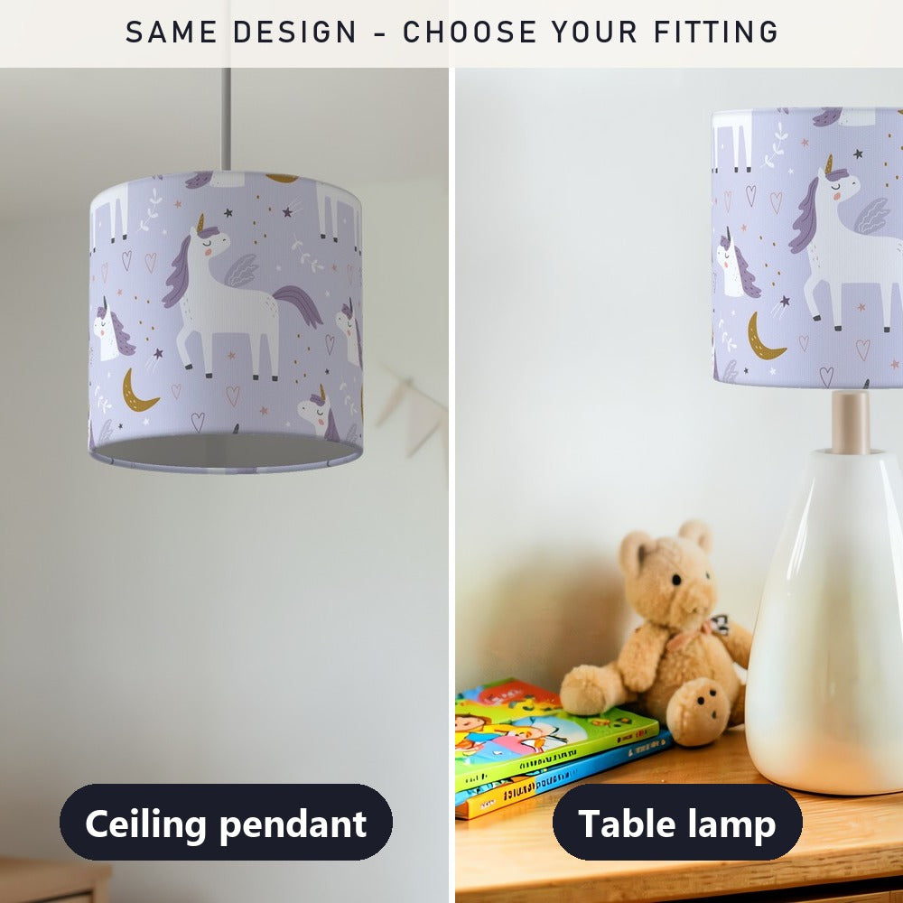 Purple Unicorn Fantasy lampshade
