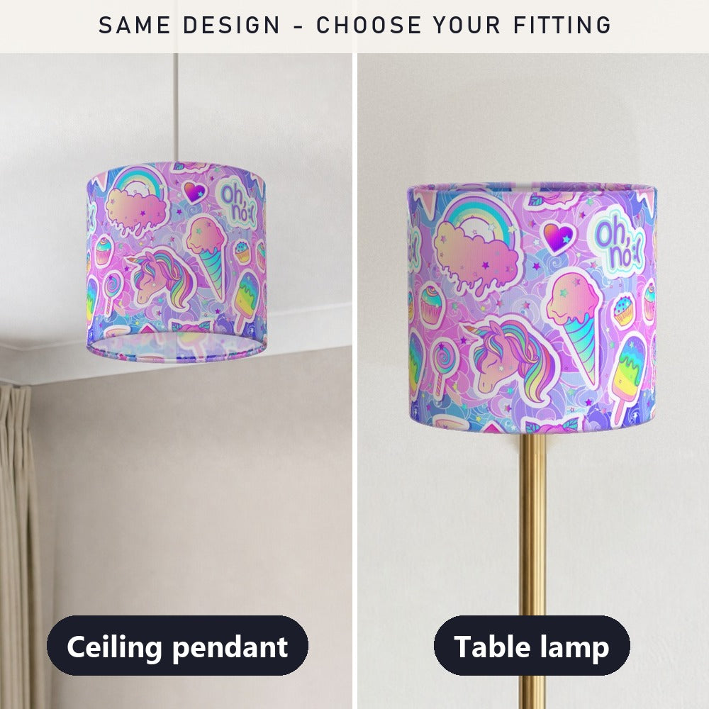 Pastel Unicorn Ice Cream Cupcake lampshade