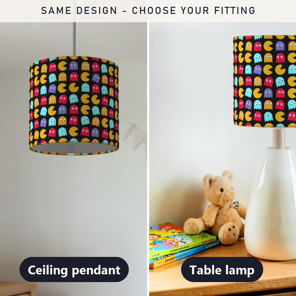 Retro Arcade Ghost Pattern lampshade
