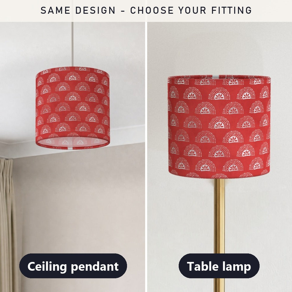 Red Geometric Pattern lampshade