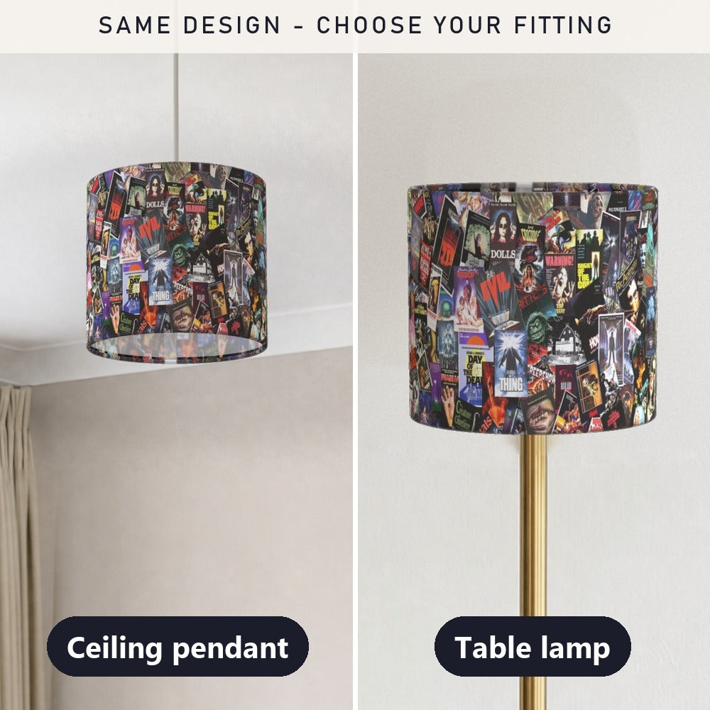 Horror Movie Collage lampshade