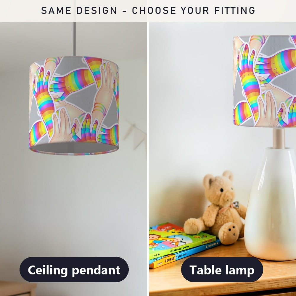 Rainbow Hands Design lampshade