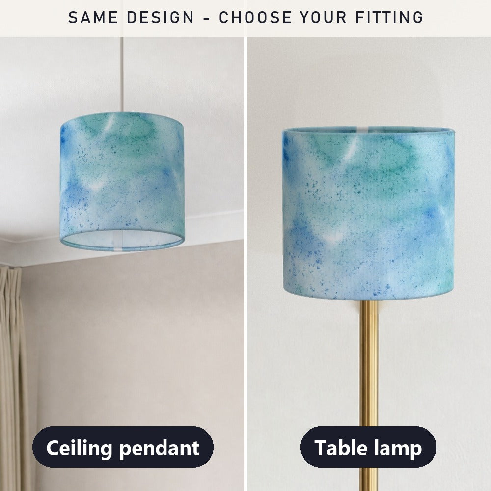 Blue Green Watercolor Pattern lampshade