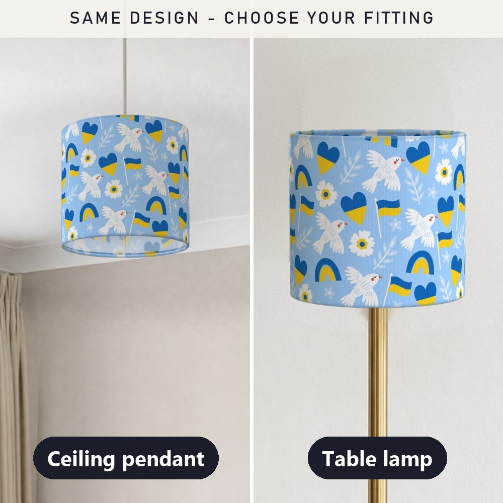 Peaceful Dove and Heart Pattern lampshade