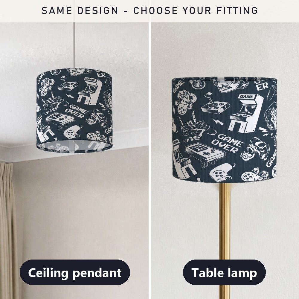 Retro Arcade Gaming Pattern lampshade