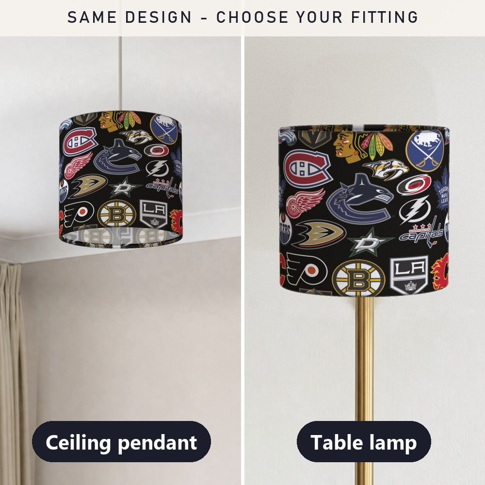 NHL Teams Logo Pattern lampshade