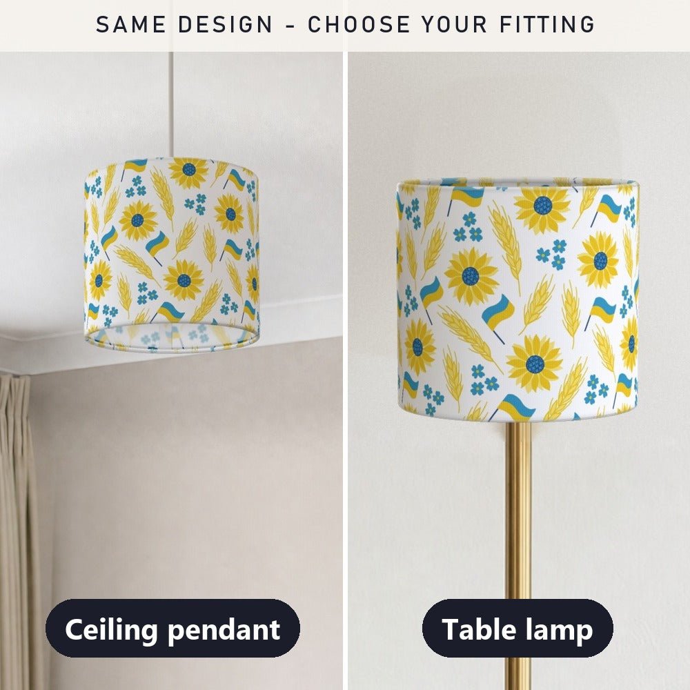 Sunflower Ukrainian Flag lampshade