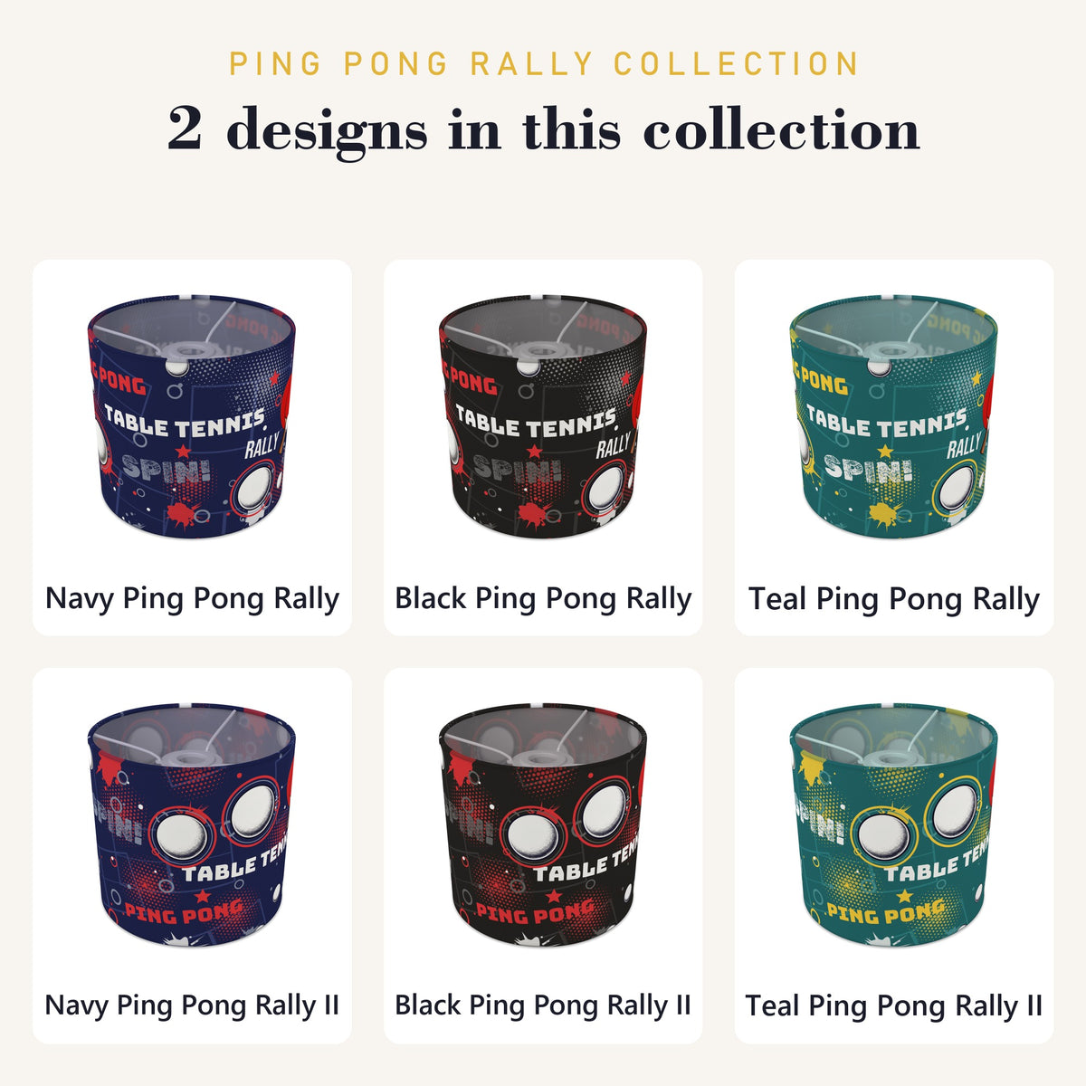 Teal Ping Pong Rally lampshade - 20cm x 18.5cm Ceiling - photo 8