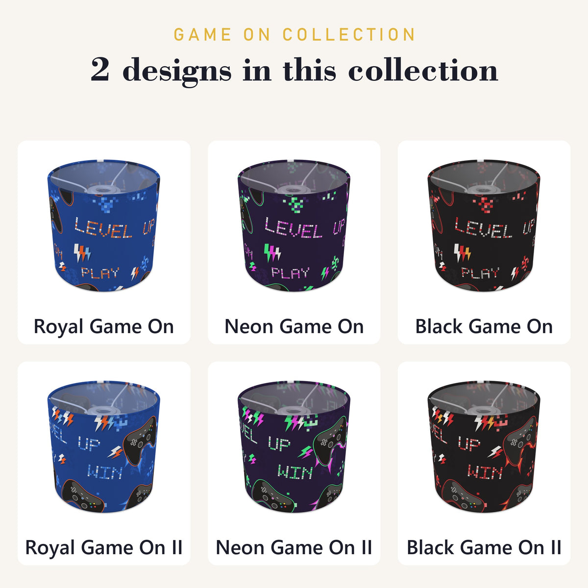 Black Game On II lampshade - 20cm x 18.5cm Ceiling - photo 8