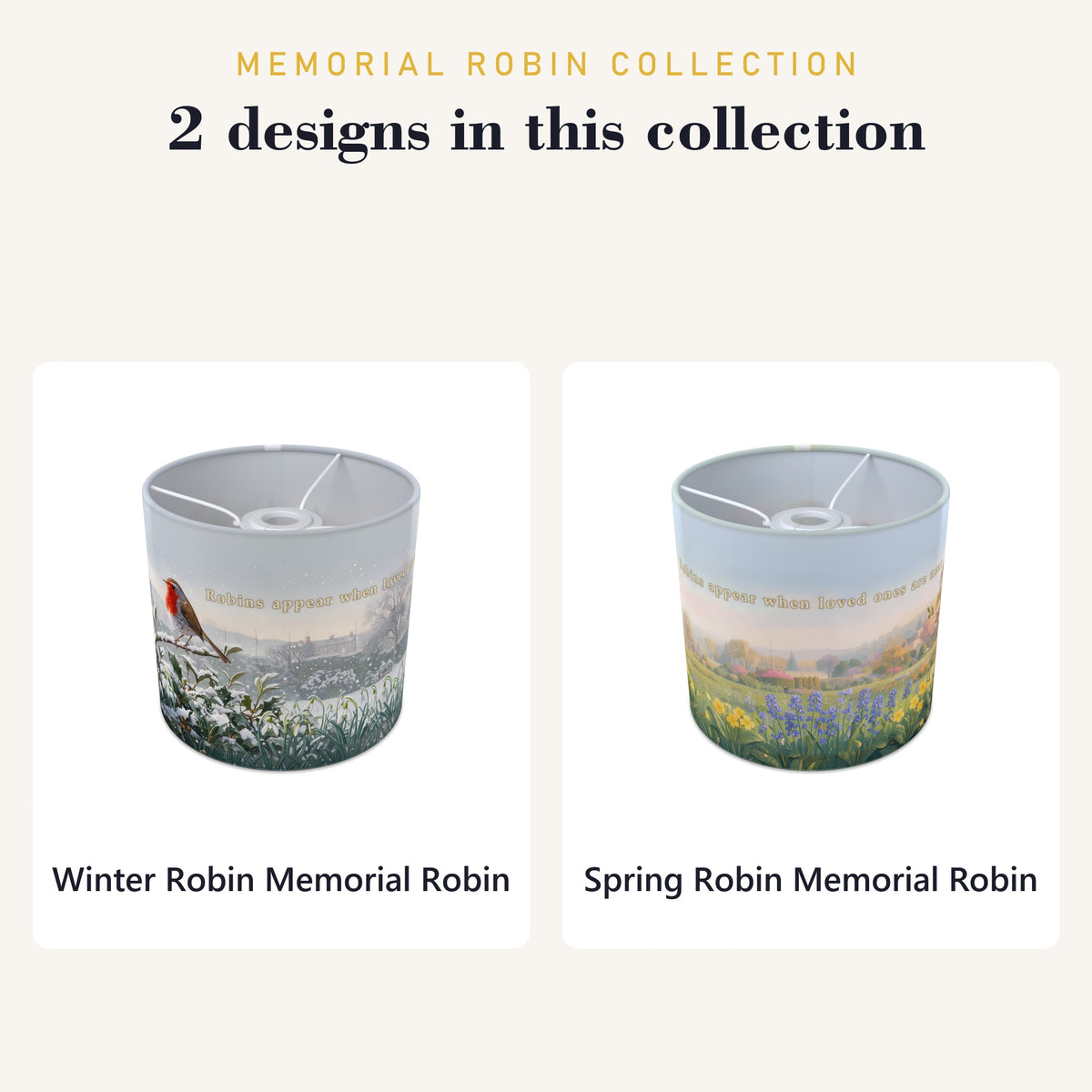 Memorial Robin wraparound lampshade - Winter Robin - photo 9