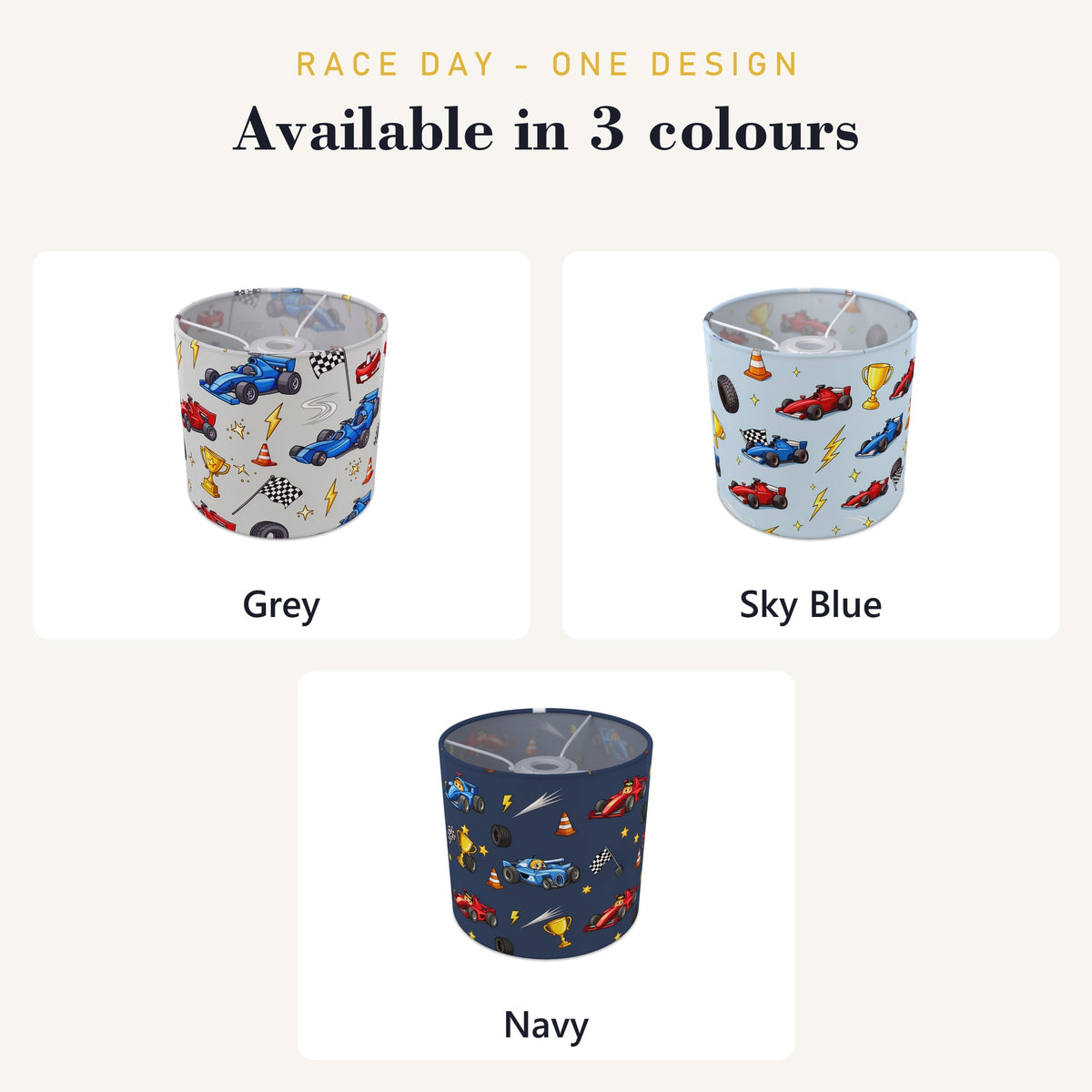 Sky Race Day lampshade - 20cm x 18.5cm Ceiling - photo 8