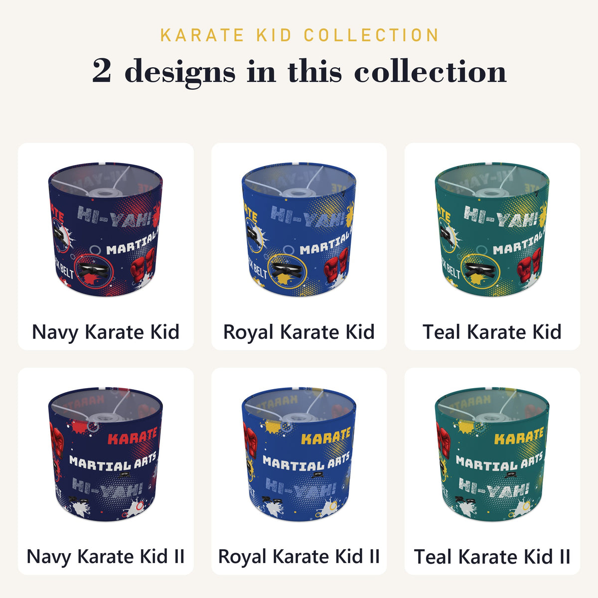 Navy Karate Kid lampshade - 20cm x 18.5cm Ceiling - photo 8