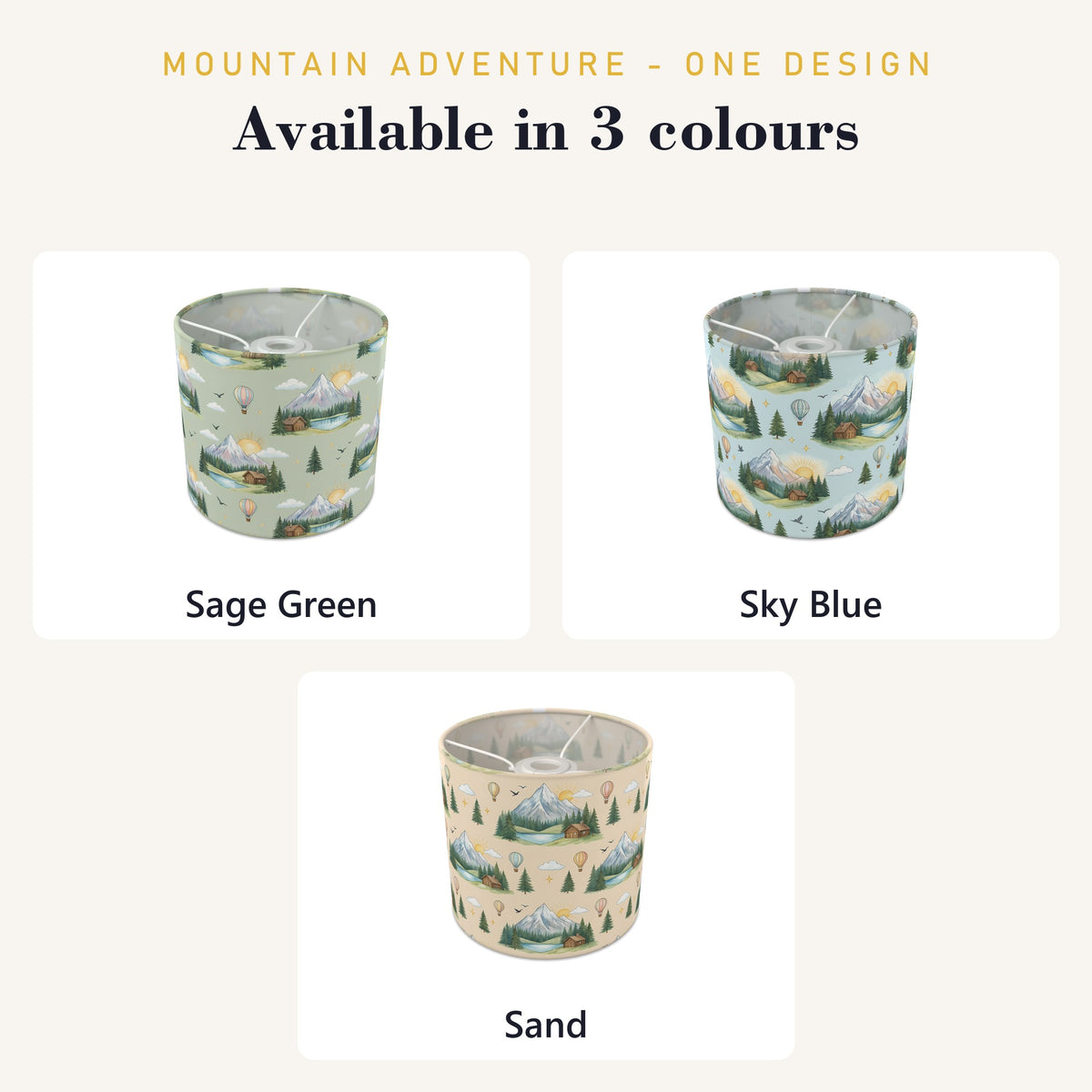 Sky Mountain Adventure lampshade - 20cm x 18.5cm Ceiling - photo 8