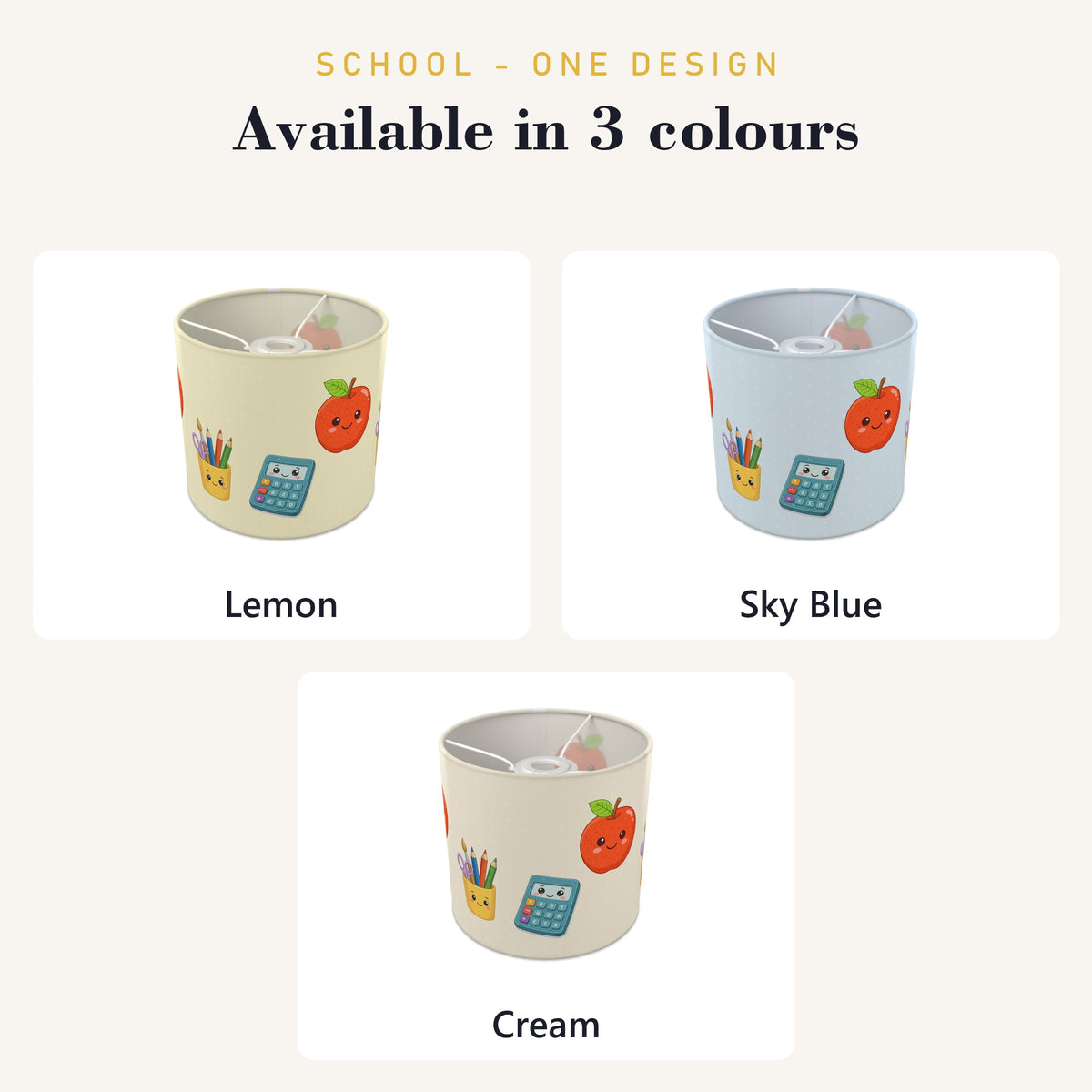Cream School lampshade - 20cm x 18.5cm Ceiling - photo 8