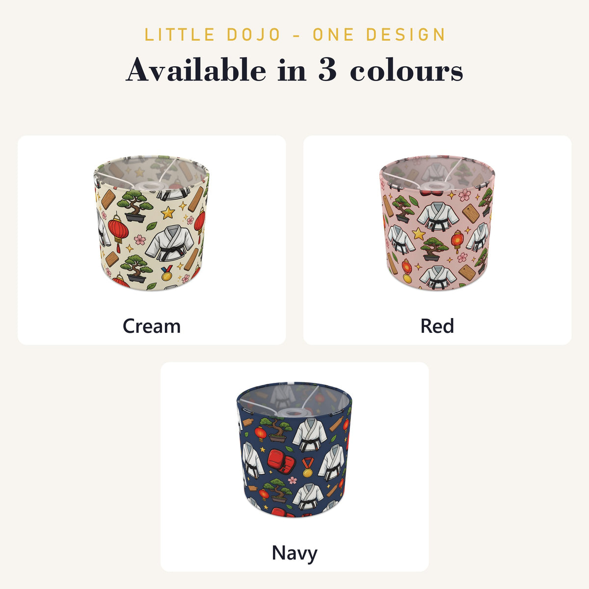 Cream Little Dojo lampshade - 20cm x 18.5cm Ceiling - photo 8