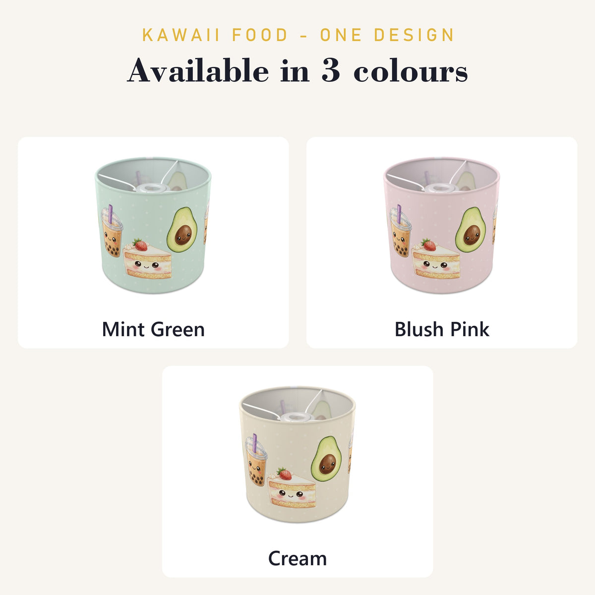 Blush Kawaii Food lampshade - 20cm x 18.5cm Ceiling - photo 8