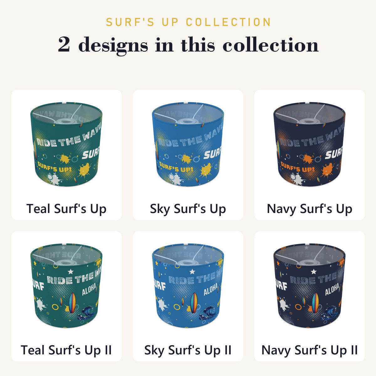 Teal Surf's Up II lampshade - 20cm x 18.5cm Ceiling - photo 8