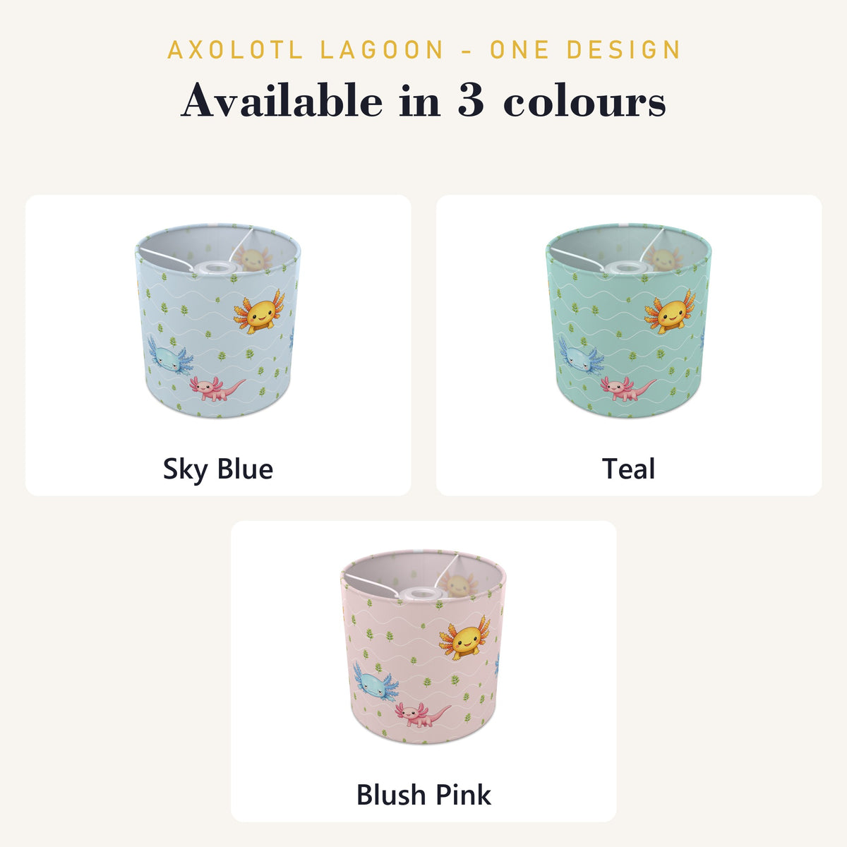 Teal Axolotl Lagoon lampshade - 20cm x 18.5cm Ceiling - photo 8