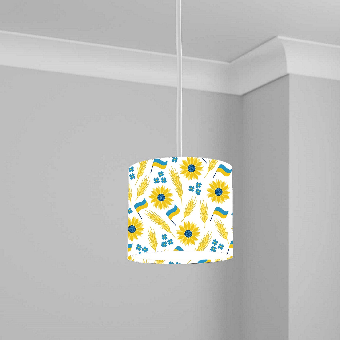 Sunflower Ukrainian Flag Ceiling Lampshade Lightshade for Room - 20cm x 18.5cm