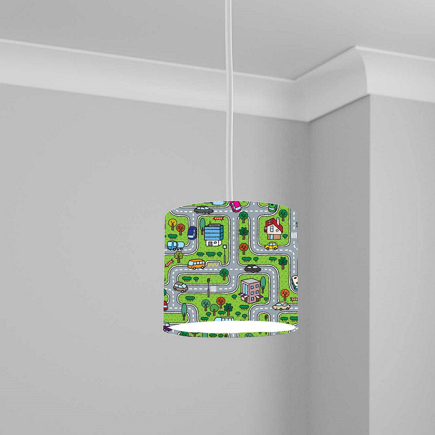 Colorful Roadmap Ceiling Lampshade Lightshade for Nursery - 20cm x 18.5cm