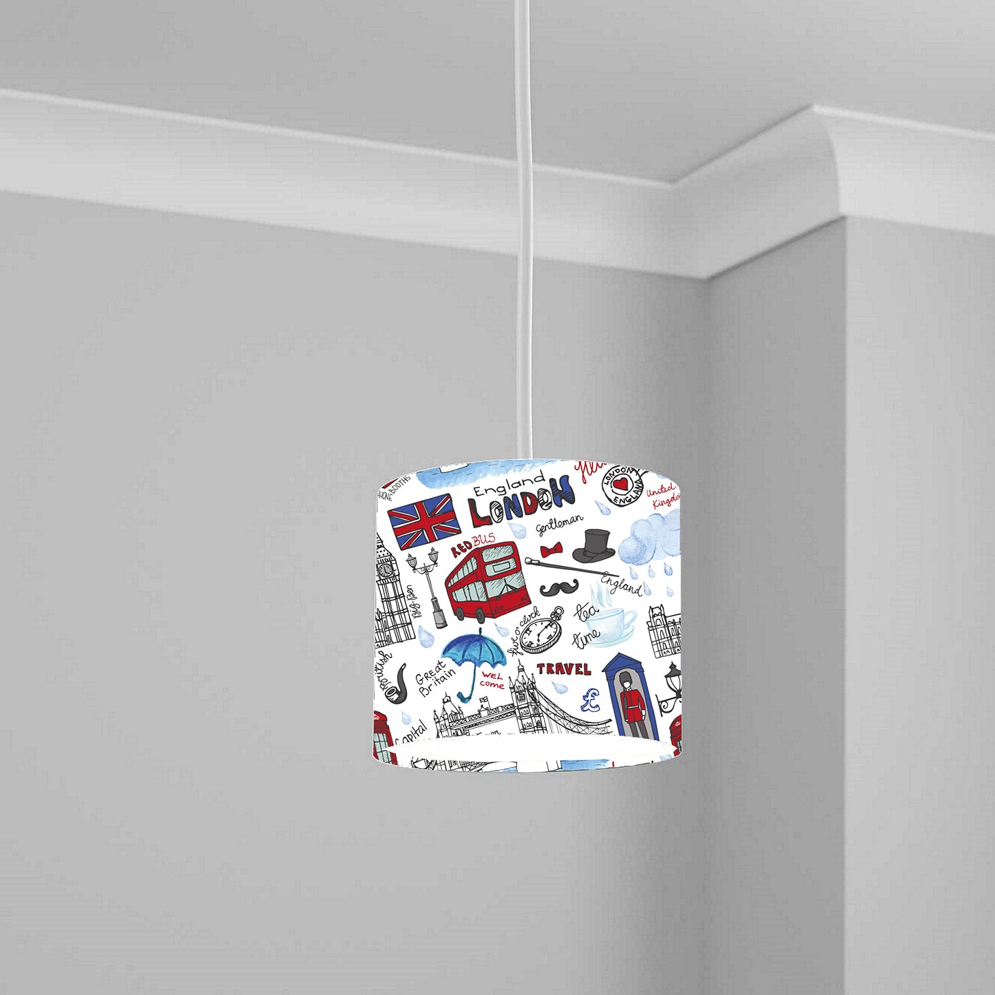 London Iconic Design Ceiling Lampshade Lightshade for Room - 20cm x 18.5cm