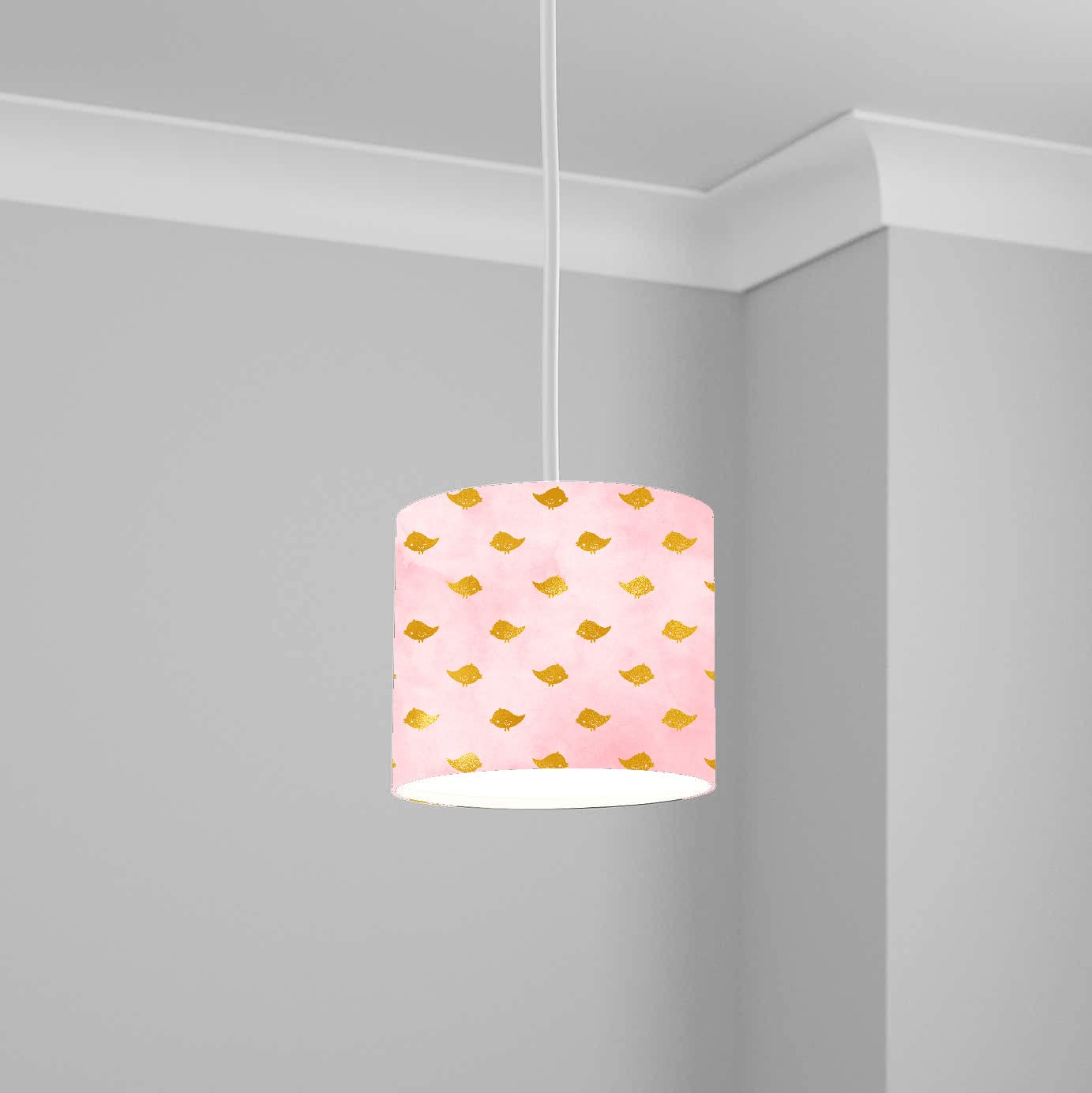 Pink Gold Diamond Pattern Ceiling Lampshade Lightshade for Room - 20cm x 18.5cm