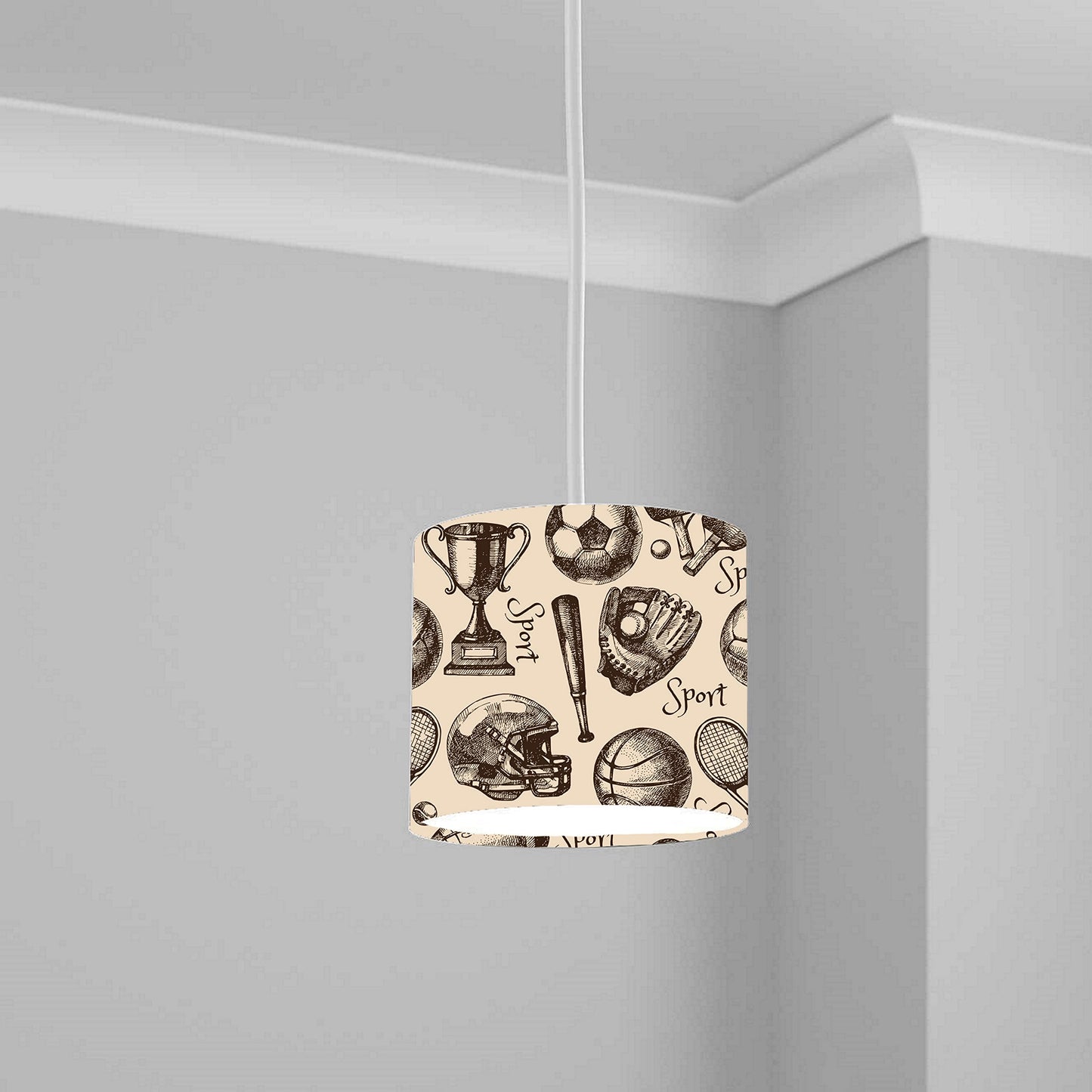 Vintage Sports Theme Ceiling Lampshade Lightshade for Room - 20cm x 18.5cm