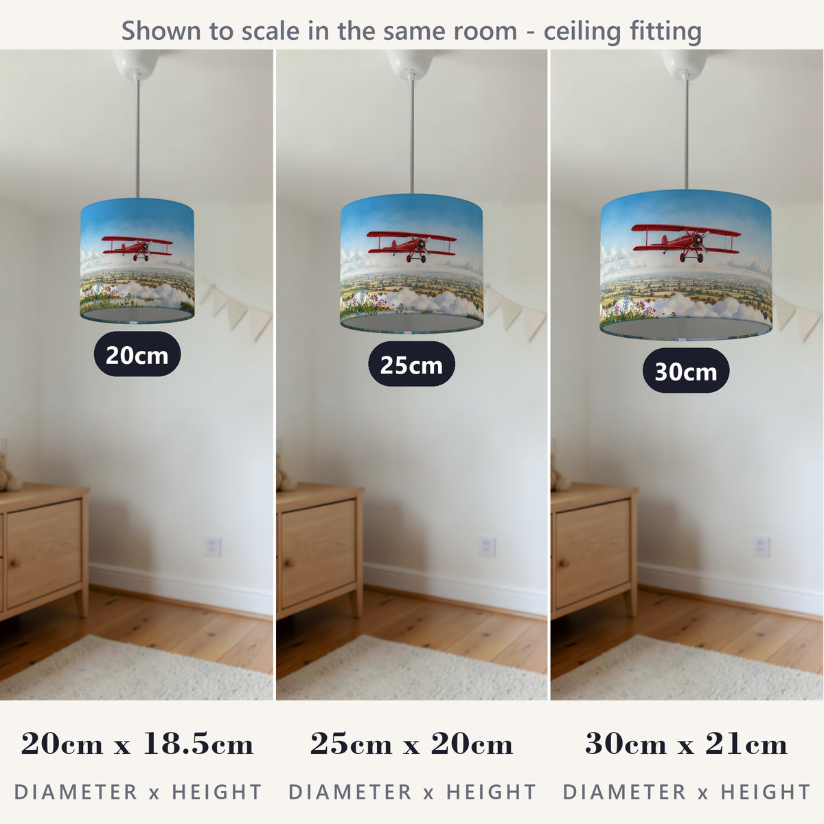 Sky Planes wraparound lampshade - Vintage Flight - photo 6