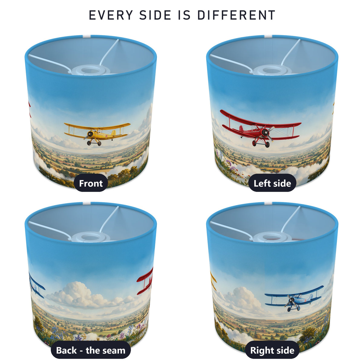Sky Planes wraparound lampshade - Vintage Flight - photo 3