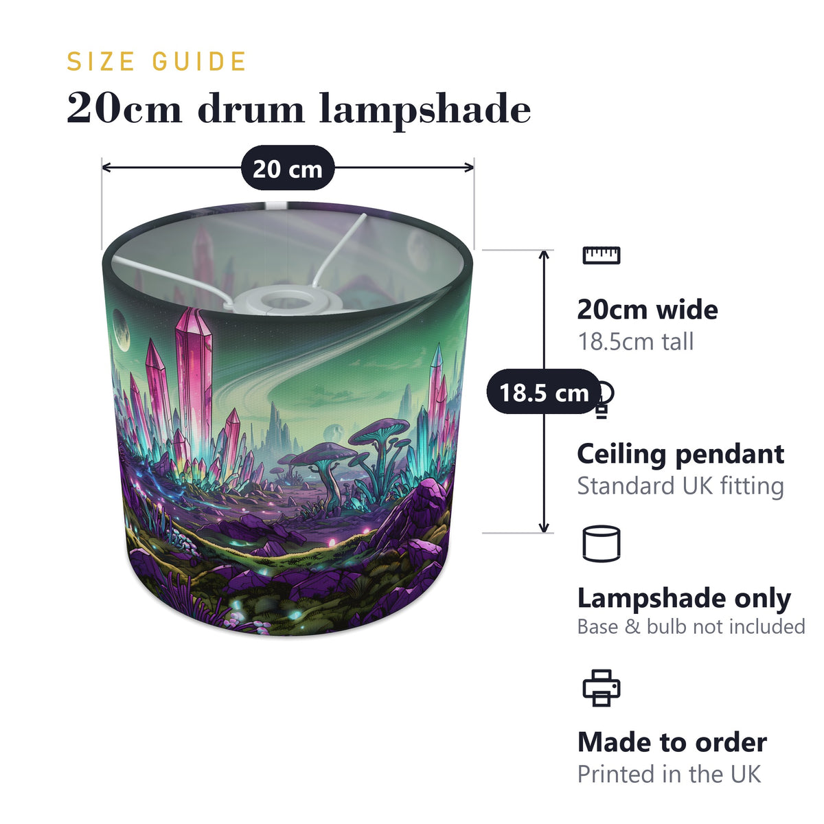 Alien Planet wraparound lampshade - Crystal Planet - photo 7