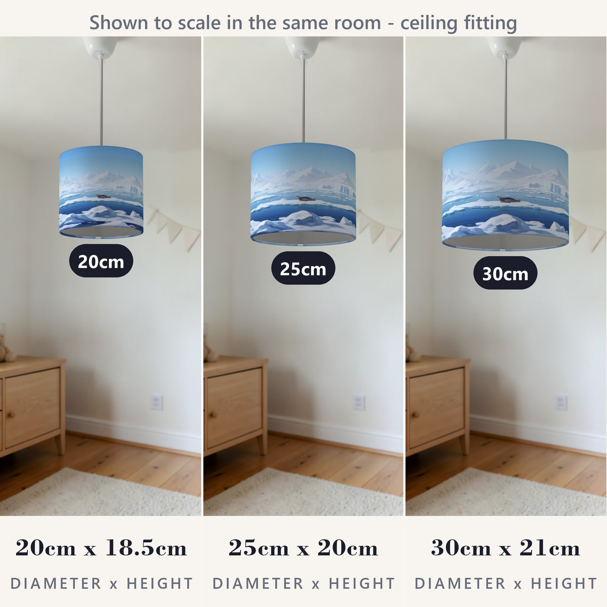 Arctic Panorama wraparound lampshade - Polar Ice - photo 6