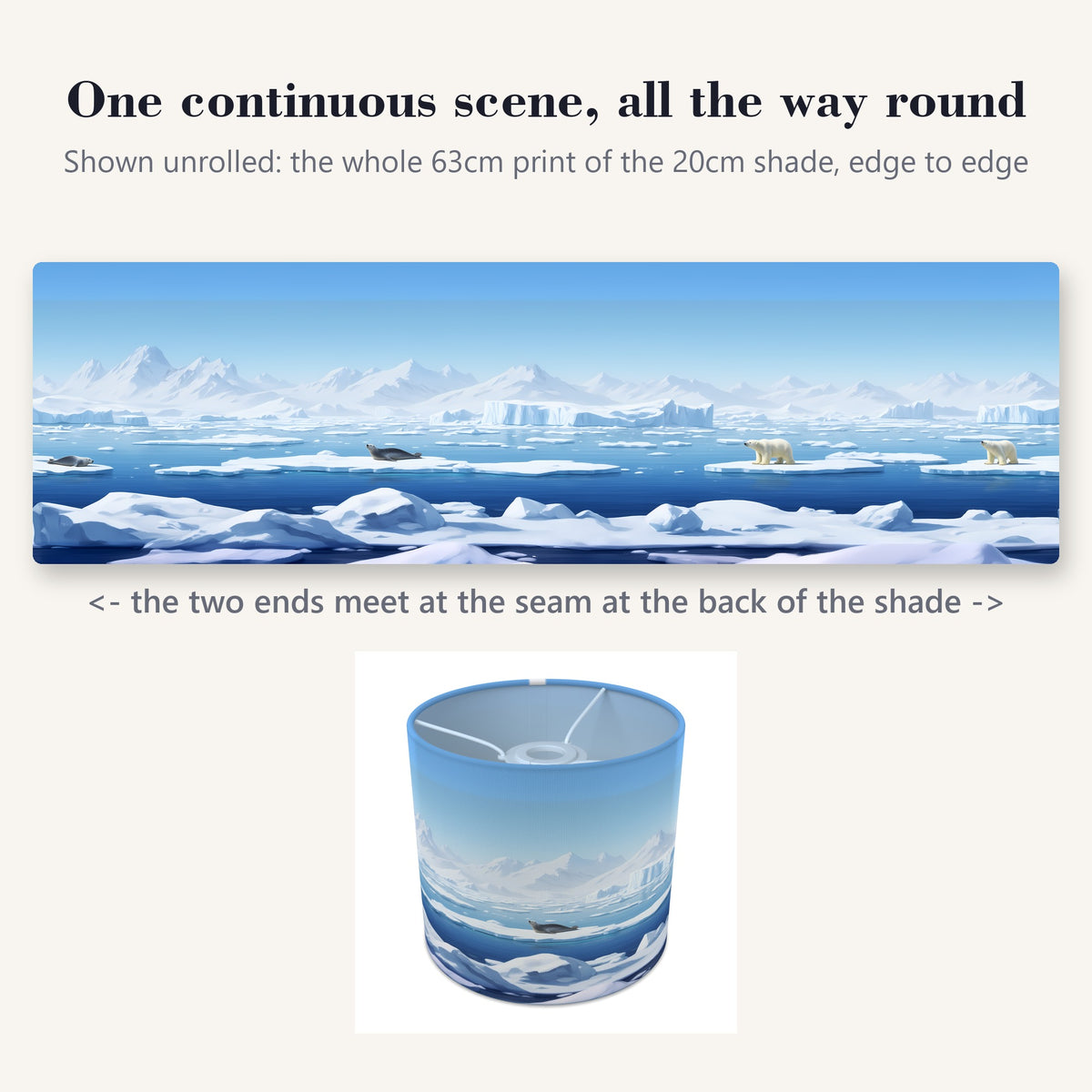 Arctic Panorama wraparound lampshade - Polar Ice - photo 2
