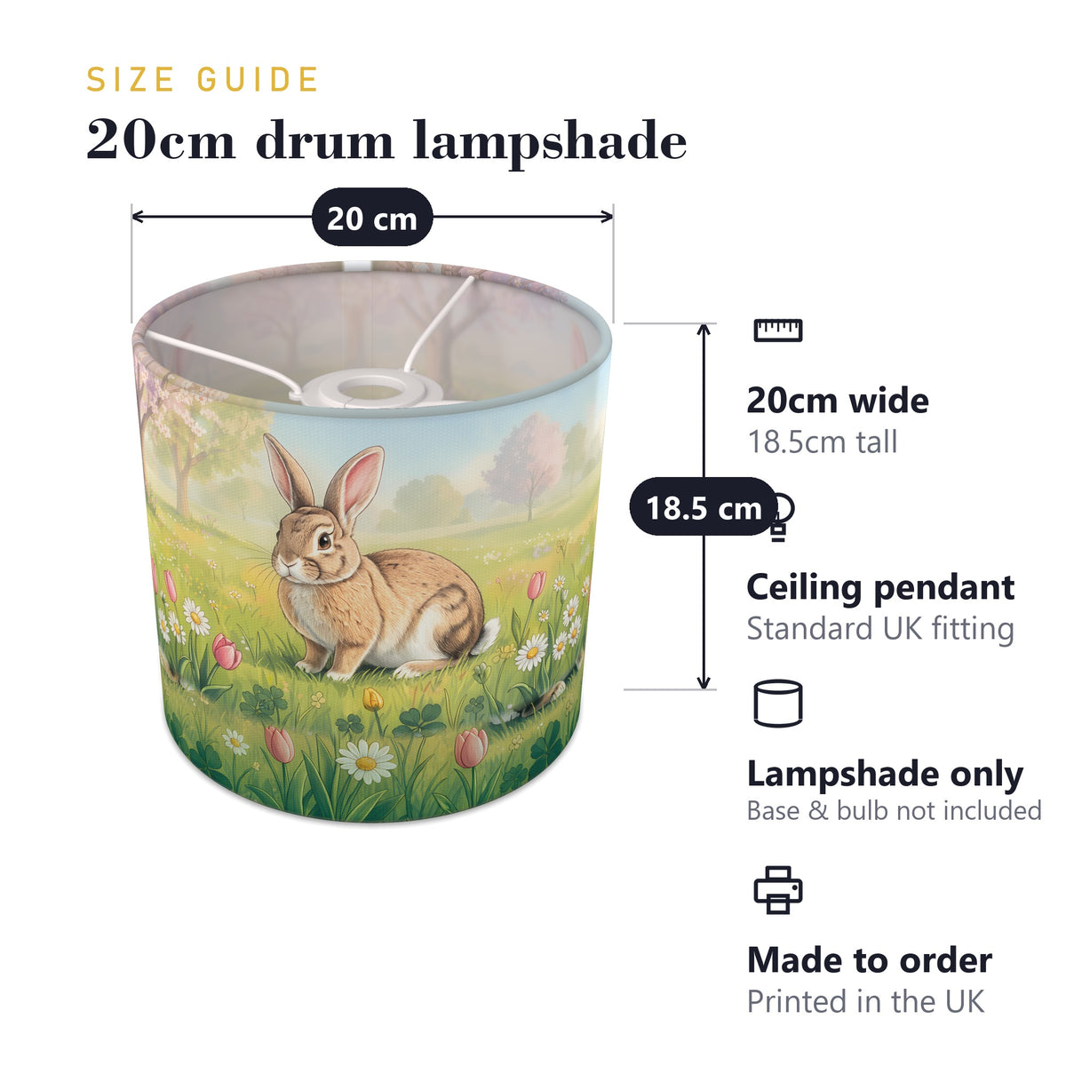 Bunny Meadow wraparound lampshade - Spring Meadow - photo 7