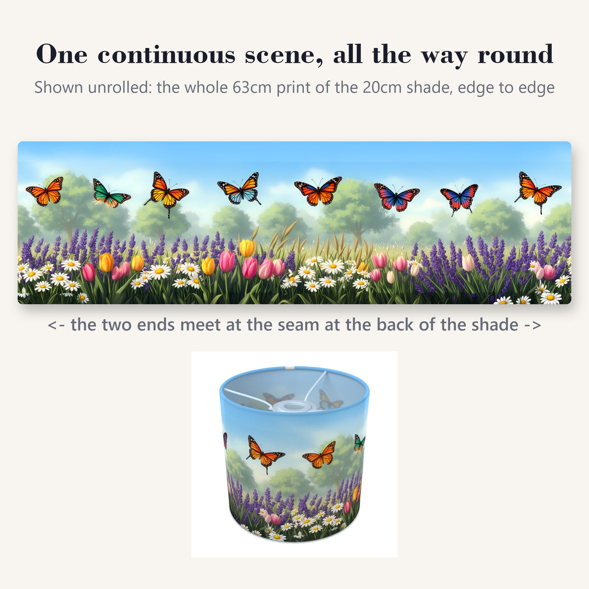 Butterfly Garden wraparound lampshade - Butterfly Meadow - photo 2