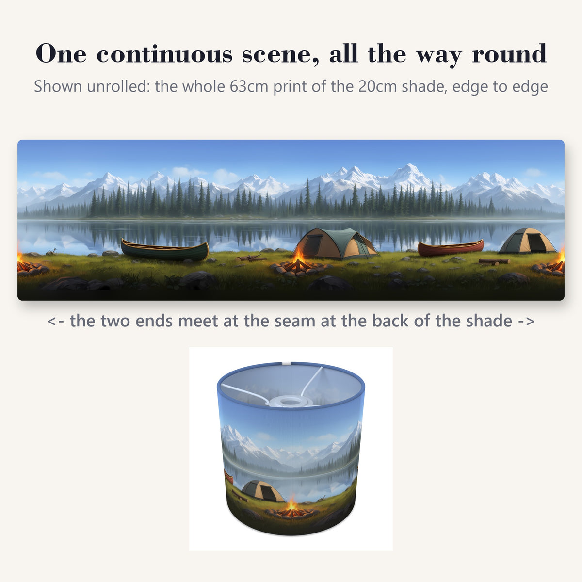 Camping Adventure wraparound lampshade - Lakeside Camp - photo 2