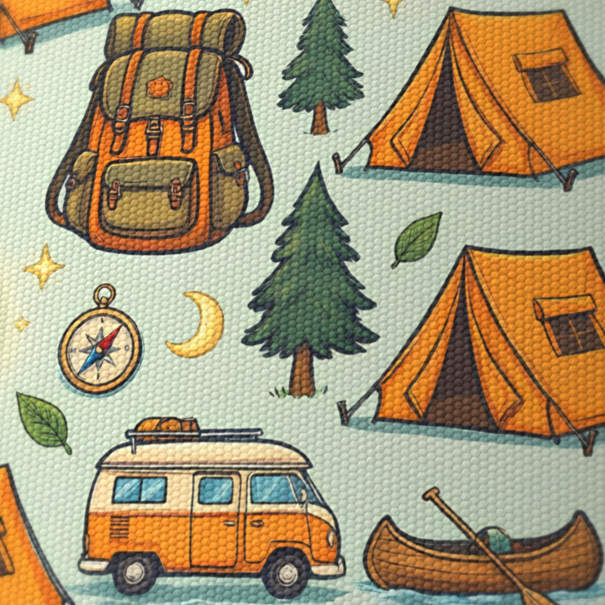 Sage Happy Campers lampshade - 20cm x 18.5cm Ceiling - photo 6