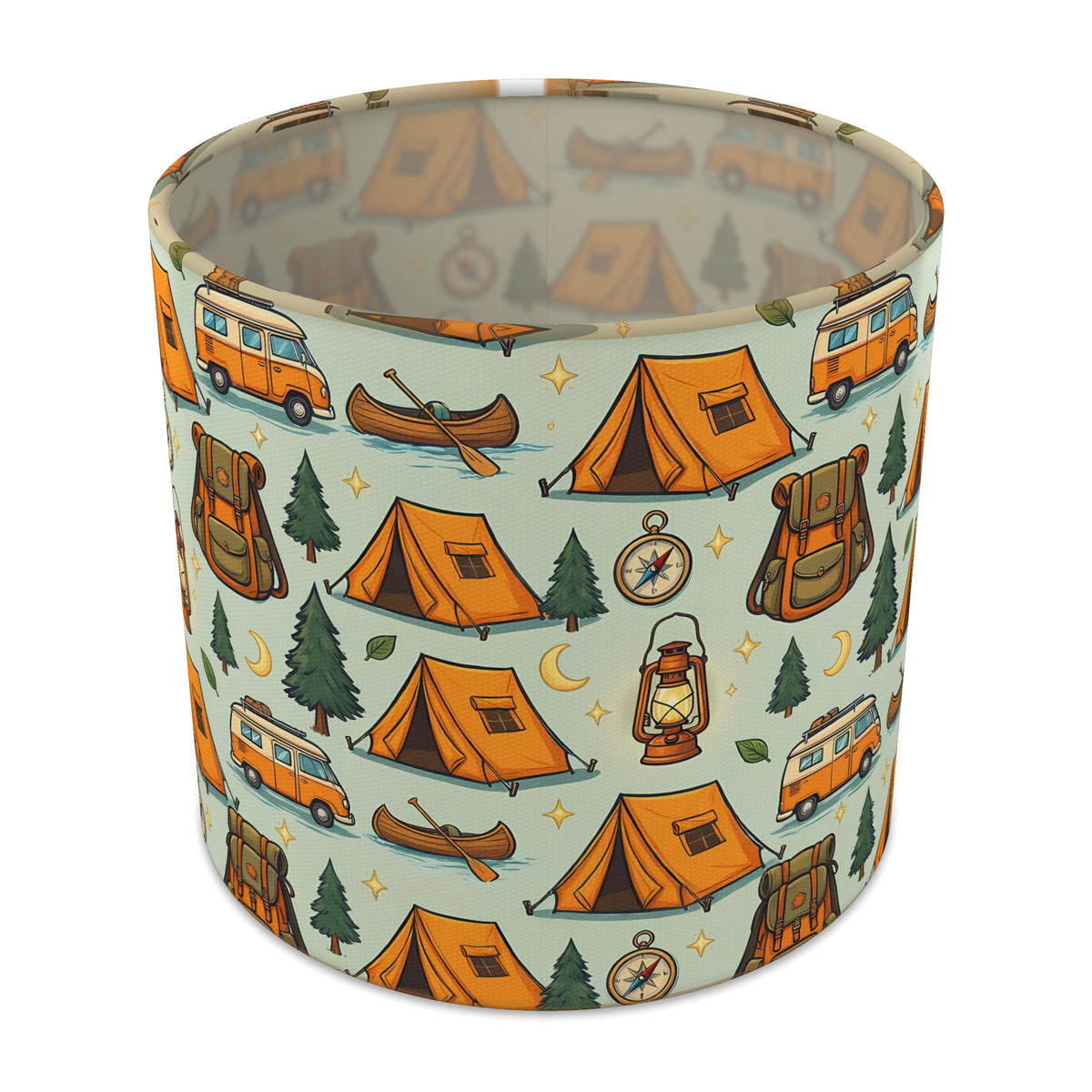 Sage Happy Campers lampshade - 20cm x 18.5cm Table