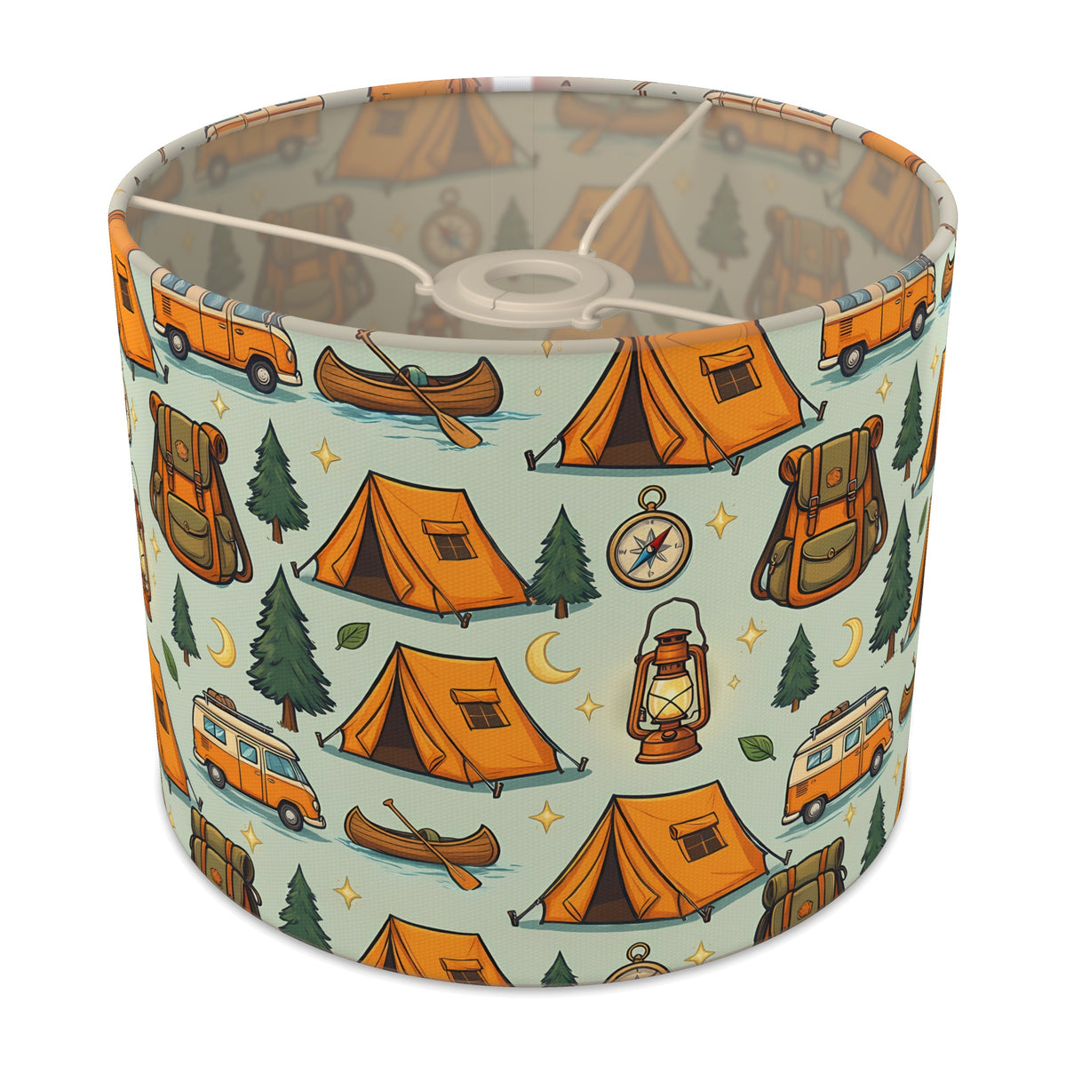 Sage Happy Campers lampshade - 25cm x 20cm Ceiling