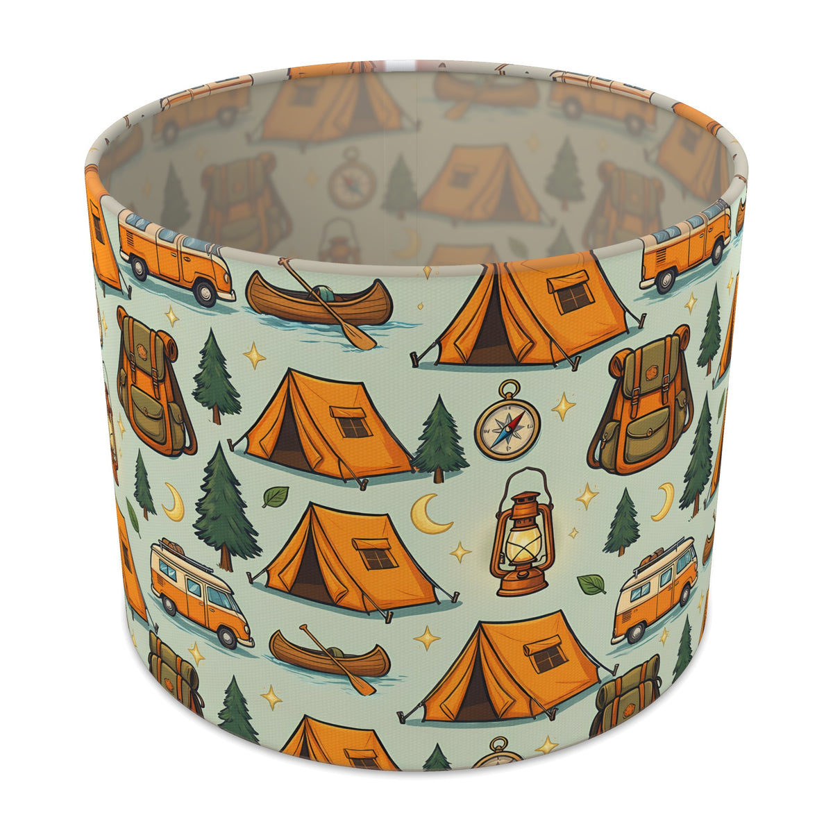 Sage Happy Campers lampshade - 25cm x 20cm Table