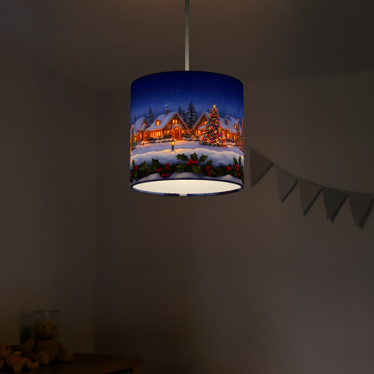 Winter Wonderland wraparound lampshade - Snowy Village - photo 5