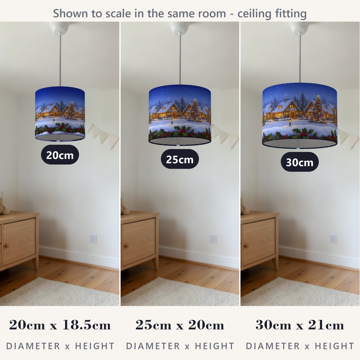 Winter Wonderland wraparound lampshade - Snowy Village - photo 6
