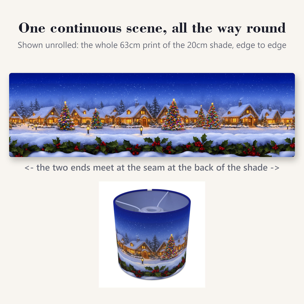 Winter Wonderland wraparound lampshade - Snowy Village - photo 2