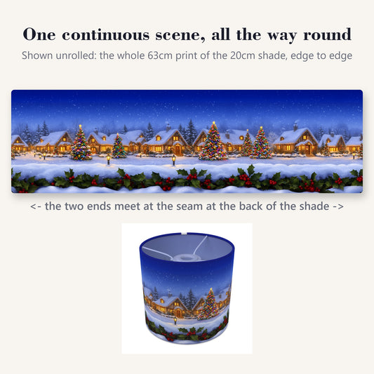 Winter Wonderland wraparound lampshade - Snowy Village - photo 2
