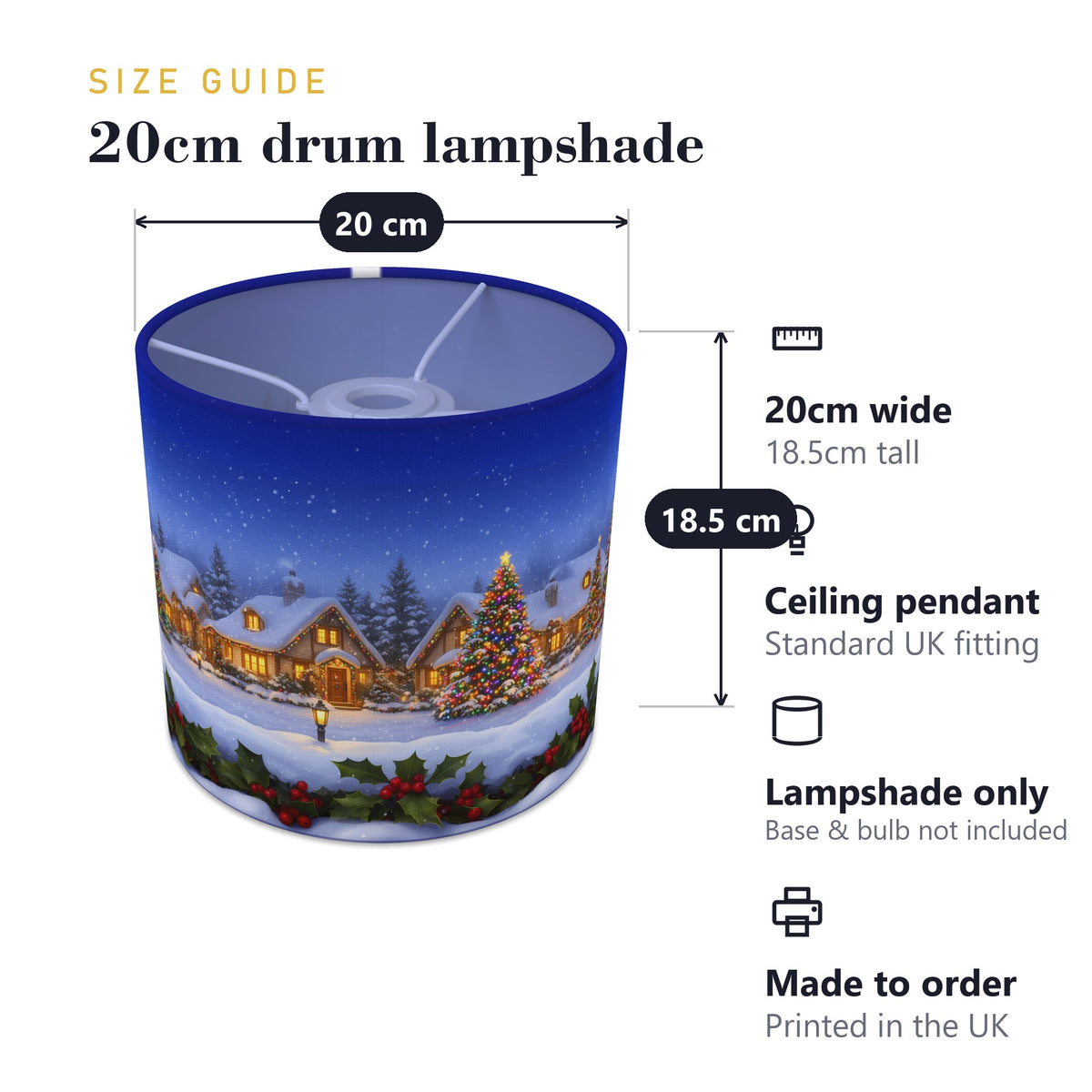 Winter Wonderland wraparound lampshade - Snowy Village - photo 7