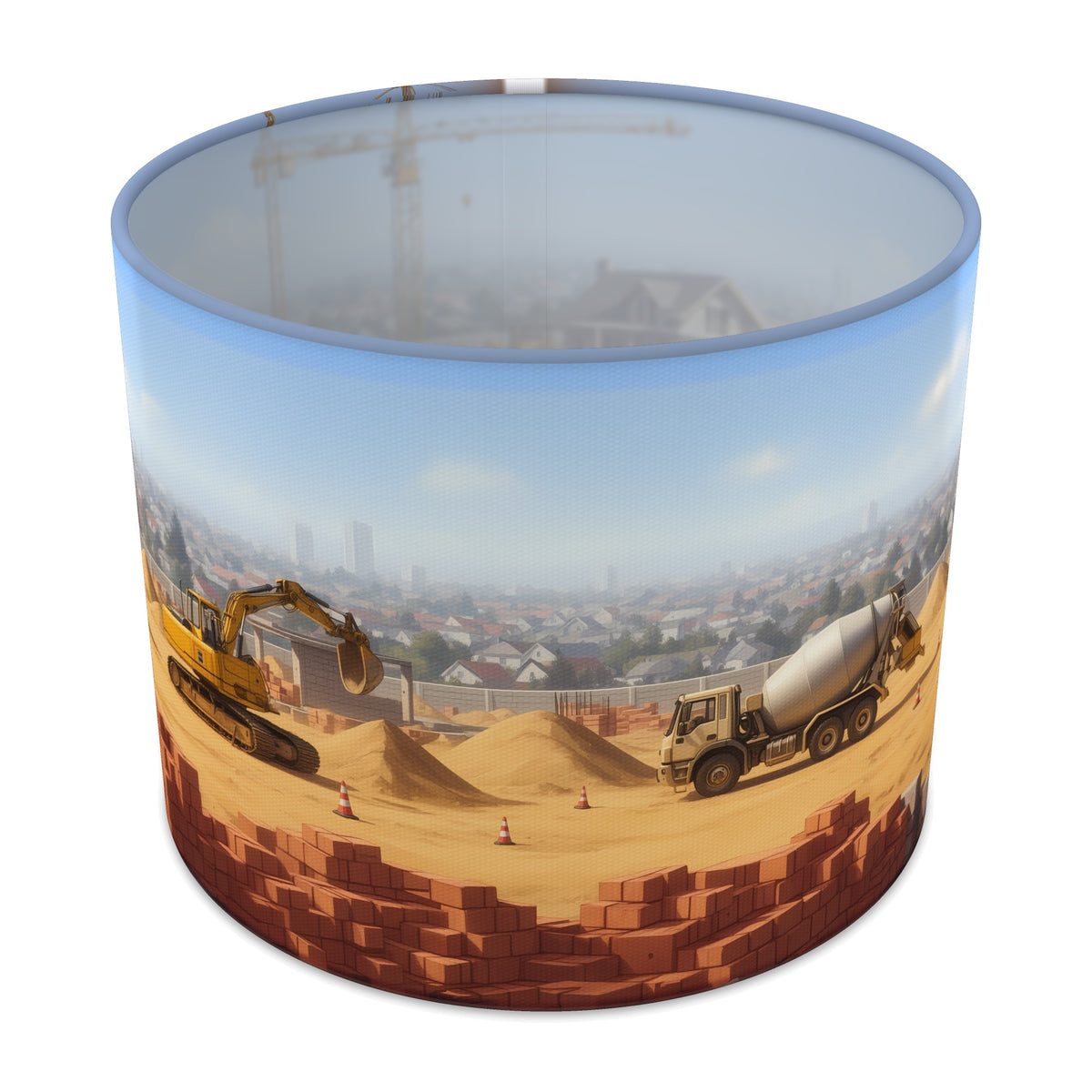 Building Site Busy Builders lampshade - 25cm x 20cm Table