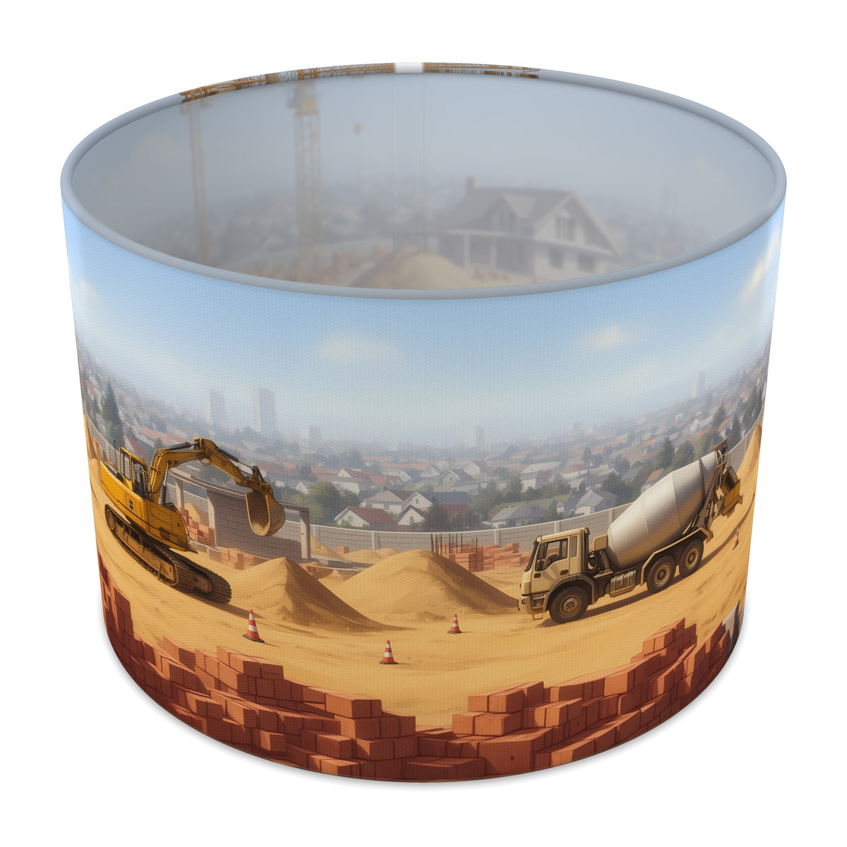 Building Site Busy Builders lampshade - 30cm x 21cm Table