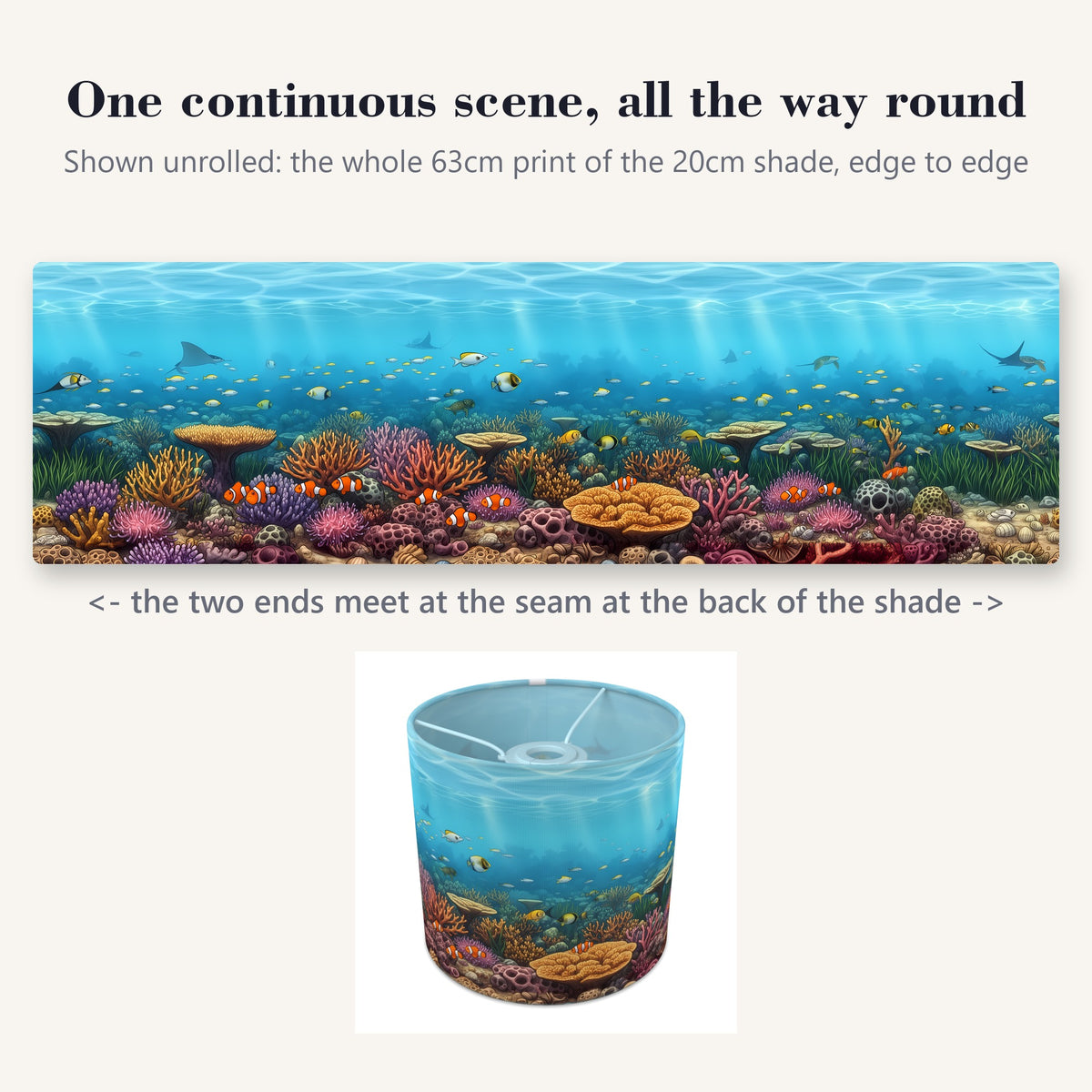 Coral Reef wraparound lampshade - Sunlit Reef - photo 2