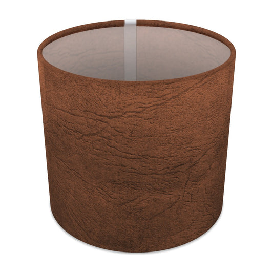 Rustic Brown Leather Pattern lampshade - 20cm Table
