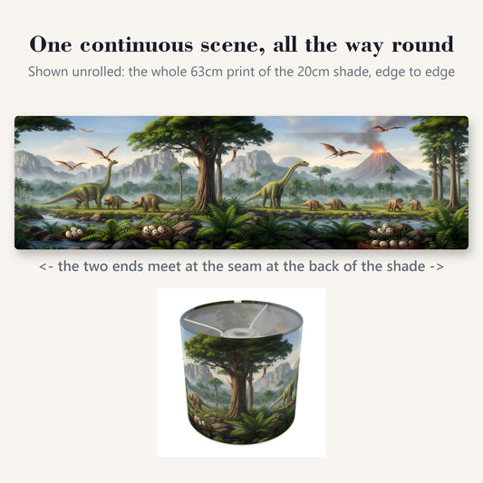 Dinosaur World wraparound lampshade - Volcano Valley - photo 2