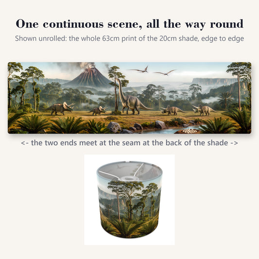 Dinosaur World wraparound lampshade - Volcano Valley - photo 2